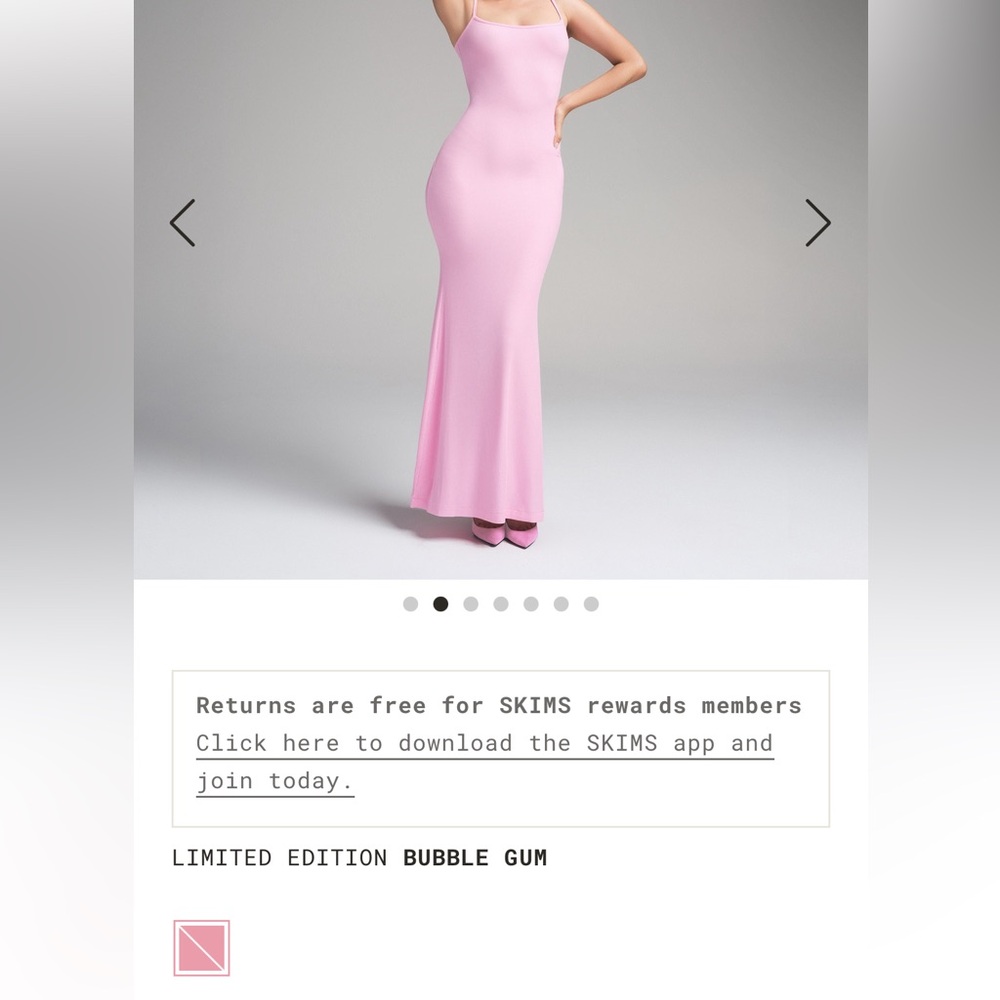 NWT SKIMS bubble gum pink soft lounge dress petite